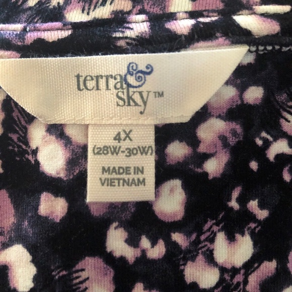 TERRA & SKY Womens Dress Size 4X 28W-30W Swing Loose Style Pockets New - Picture 3 of 5